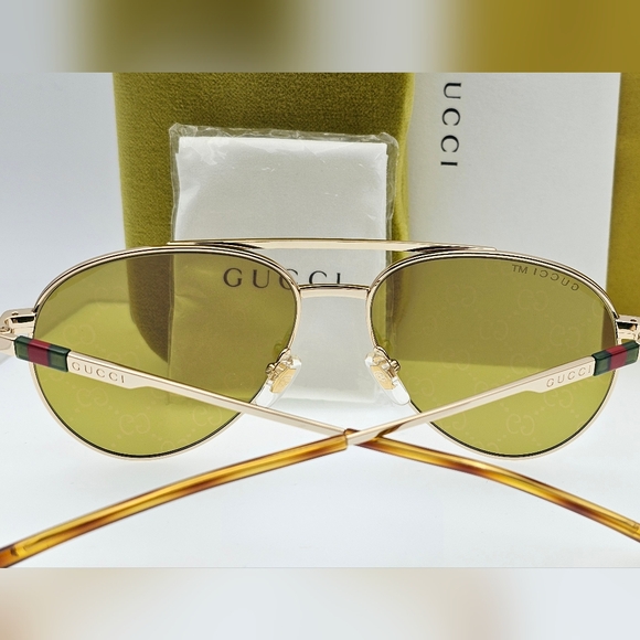 GUCCI AVIATOR GG LOGO GG1679S GOLD UNISEX - Picture 7 of 15